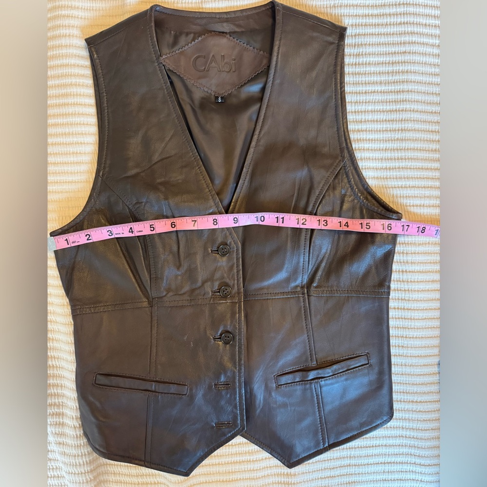 CAbi Brown Leather Vest
